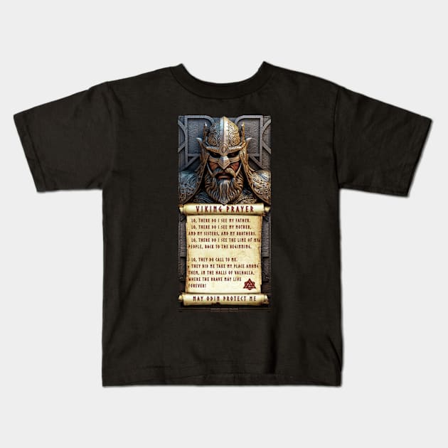 Viking Prayer Kids T-Shirt by Talon Games